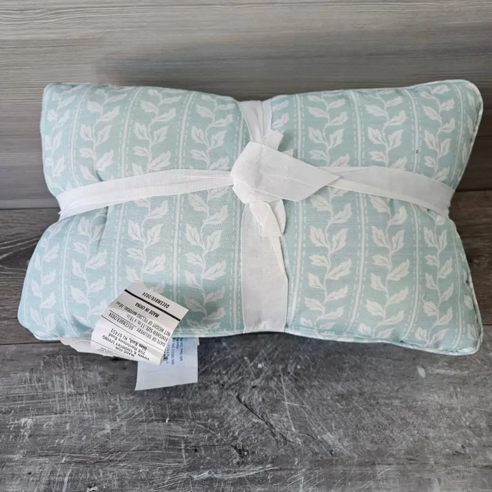 Martha Stewart Vineyard Vines Lumbar Outdoor Decorative 11 x 18 Pillow Set of 2